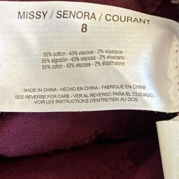 Women’s Code Bleu Chelsea Classic Straight Jeans Sz 8 Burgundy/Maroon Red #330L - Picture 12 of 13